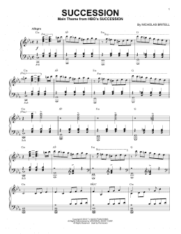 page one of Succession Theme (Piano Solo)