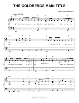 page one of The Goldbergs Main Title (Very Easy Piano)