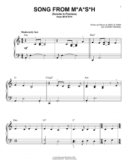 page one of Song From M*A*S*H (Suicide Is Painless) (Very Easy Piano)