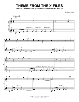 page one of Theme From The X-Files (Very Easy Piano)