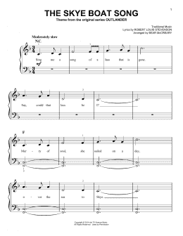 page one of The Skye Boat Song (from Outlander) (arr. Bear McCreary) (Very Easy Piano)