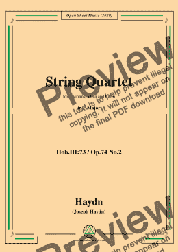 page one of Haydn-String Quartet in F Major,Hob.III 73,Op.74 No.2