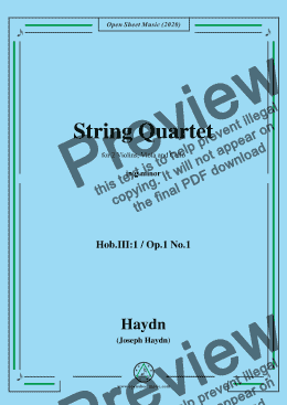 page one of Haydn-String Quartet in g minor,Hob.III 1,Op.1 No.1