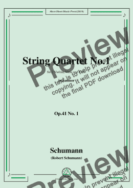 page one of Schumann-String Quartet No.1,Op.41 No. 1