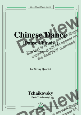 page one of Tchaikovsky-Chinese Dance(Danse chinoise),from 'The Nutcracker(Suite),Op.71a',for String Quartet