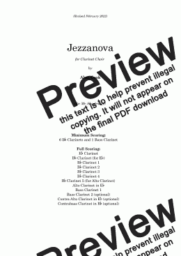 page one of Jezzanova (Clarinet Choir)