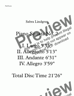 page one of Piano Sonata No. 2 I. Largo