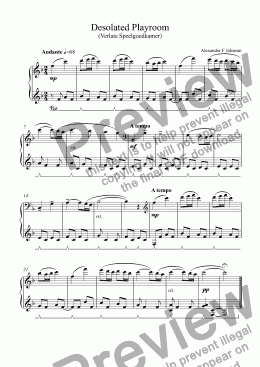 page one of from MUSIC FOR CHILDREN: Desolated Playroom