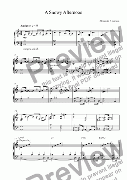 page one of from MUSIC FOR CHILDREN: A Snowy's Afternoon