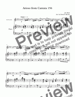 page one of Arioso for Alto Recorder and Piano