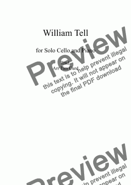 page one of William Tell. For Solo Cello and Piano