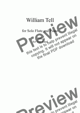 page one of William Tell. For Solo Flute and Piano