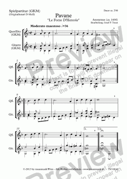 page one of Pavane (GKM(Playing Score & Parts)