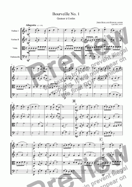 page one of Bourveille No. 1 - Quatuor a Cordes
