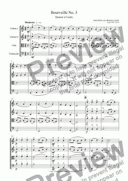 page one of Bourveille No. 3 - Quatuor a Cordes