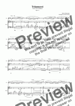 page one of Träumerei for Solo Oboe & Piano