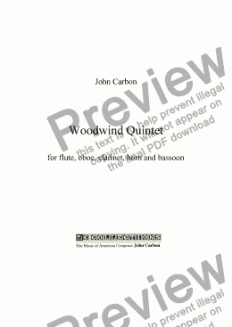 page one of Woodwind Quintet