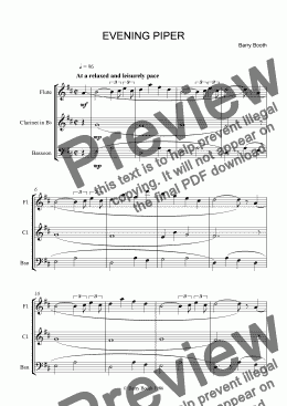 page one of Evening Piper ( woodwind)