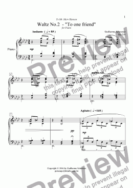 page one of Op.210 - Waltz No.2 for Piano (Ab Major)