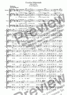 page one of Excelsa Majestade (Highest Majesty - Choir (Only Voices)