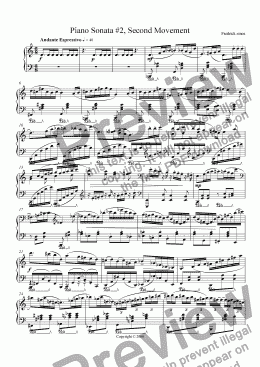 page one of Piano Sonata #2, Second Movement