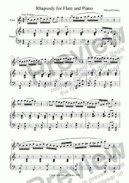 page one of Rhapsody for Flute and Piano