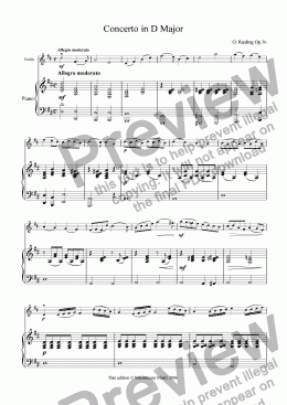 page one of Concerto in D Major