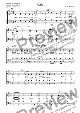 page one of Kyrie/Trisagian