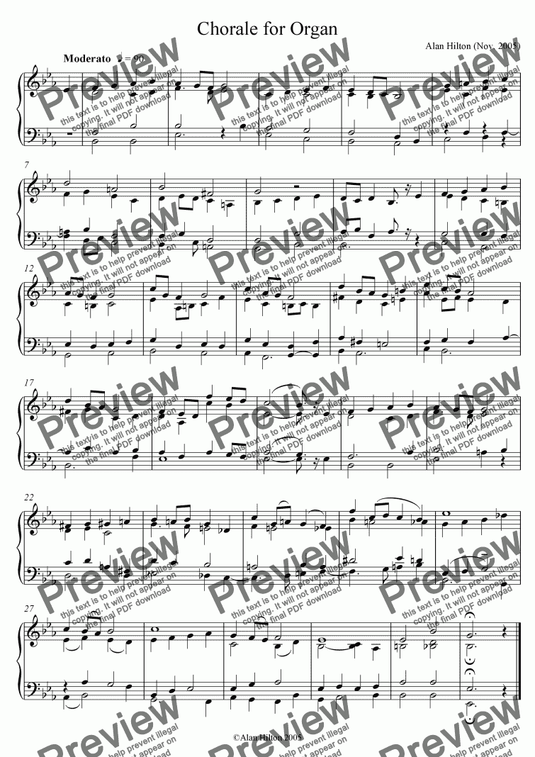 page one of Chorale for Organ