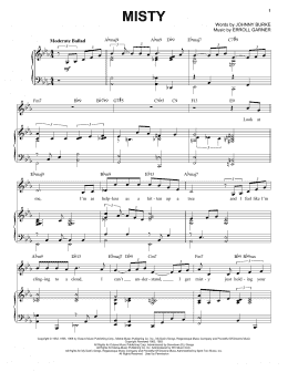 page one of Misty [Jazz version] (arr. Brent Edstrom) (Piano & Vocal)