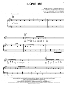 page one of I Love Me (Piano, Vocal & Guitar Chords (Right-Hand Melody))