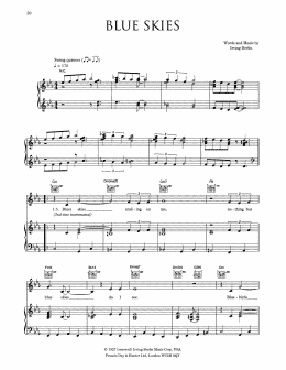 page one of Blue Skies (Piano, Vocal & Guitar Chords (Right-Hand Melody))