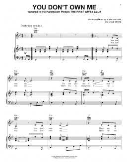 page one of You Don't Own Me (Piano, Vocal & Guitar Chords (Right-Hand Melody))
