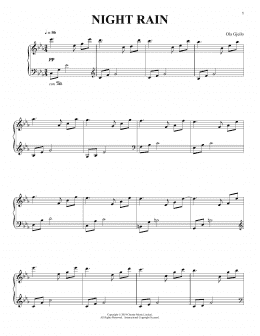 page one of Night Rain (Piano Solo)
