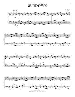 page one of Sundown (Piano Solo)