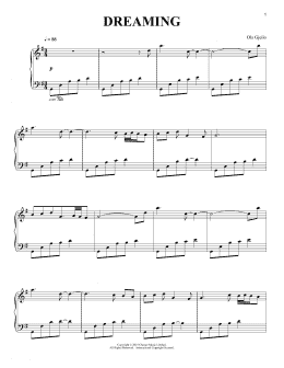page one of Dreaming (Piano Solo)