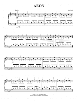 page one of Aeon (Piano Solo)