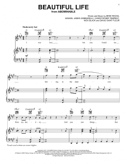page one of Beautiful Life (from the Motion Picture Abominable) (Piano, Vocal & Guitar Chords (Right-Hand Melody))