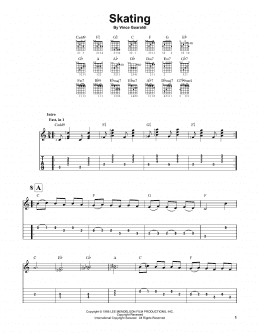 page one of Skating (Easy Guitar Tab)