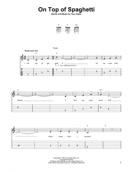 page one of On Top Of Spaghetti (Easy Guitar Tab)