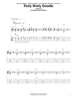 page one of Polly Wolly Doodle (Solo Guitar Tab)