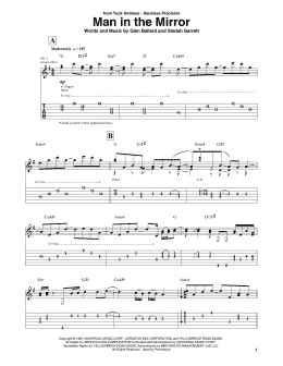 page one of Man In The Mirror (Solo Guitar)