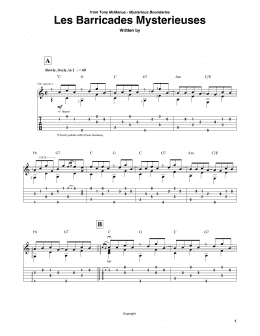 page one of Les Barricades Mysterieuses (Solo Guitar)