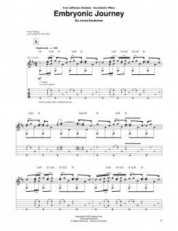 page one of Embryonic Journey (Solo Guitar)