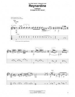 page one of Reynardine (Solo Guitar Tab)