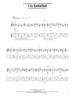 page one of I'm Satisfied (Solo Guitar)