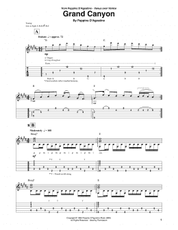 page one of Grand Canyon (Solo Guitar Tab)