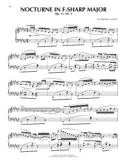 page one of Nocturne In F Sharp Major, Op. 15, No. 2 (Piano Solo)