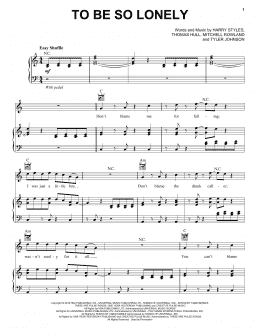 page one of To Be So Lonely (Piano, Vocal & Guitar Chords (Right-Hand Melody))
