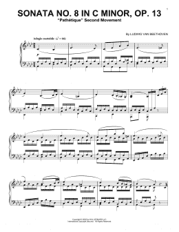 page one of Sonata In C Minor, Op. 13 'Pathetique' (2nd Movement) (Piano Solo)